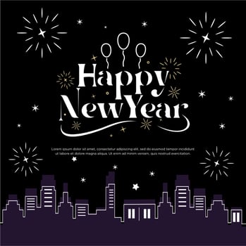 Happy new year greeting celebration vector
