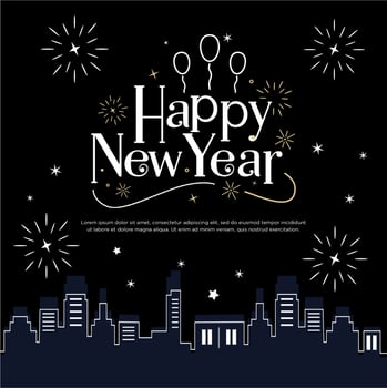 Happy new year greeting celebration vector