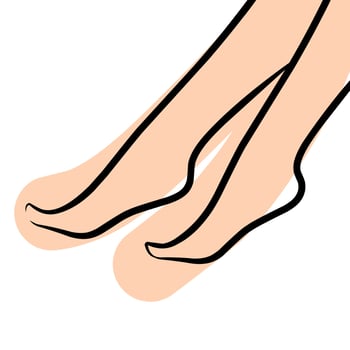 Woman feet line icon on white background. Suitable for logos of beauty salons, women's care, beauty creams and spas. vector