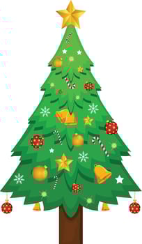Merry Christmas Tree Vector Illustration Graphic
