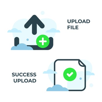upload file button Concept illustration flat design vector eps10. modern graphic element for landing page, empty state ui, infographic, icon