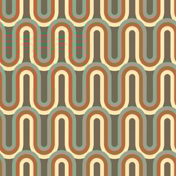 Retro geometric seamless pattern in style 50s-70s vector