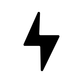 Thunder power icon in black and white. Lightning signs illustration. png