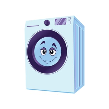 Vector of Washing Machine Cartoon Character