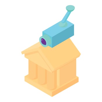 Historical building icon isometric vector. Theater museum building video camera vector