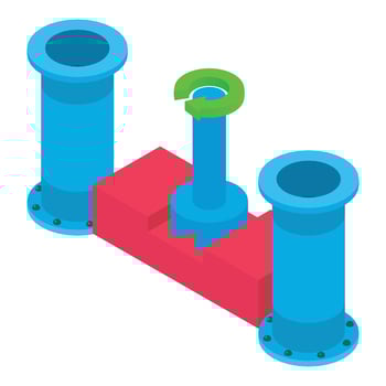 Metalworking tool icon isometric vector. Face milling process sewerage pipe icon vector