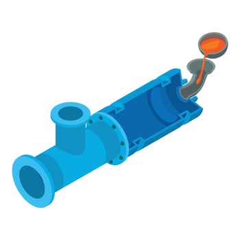 Metallurgical equipment icon isometric vector. Centrifugal casting process icon vector