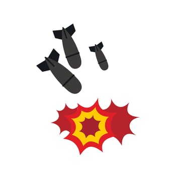 Bomb icon, flat style vector