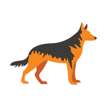 German Shepherd dog icon, flat style vector