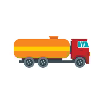 Tanker truck icon, flat style vector