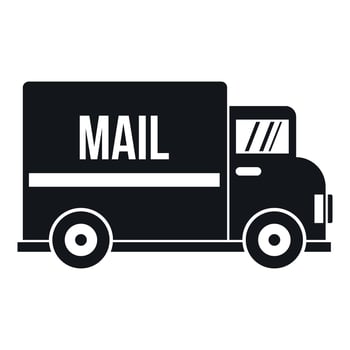Mail truck icon, simple style vector