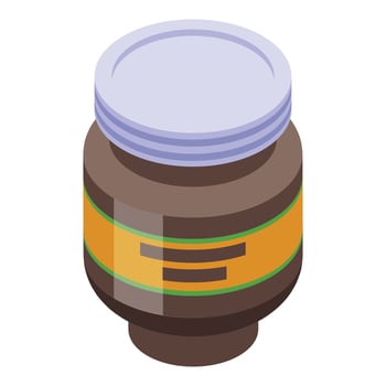 Cocoa cream jar icon isometric vector. Chocolate hazelnut vector