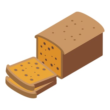 German bread icon isometric vector. Dish dinner vector