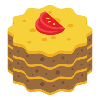 Star lasagna icon isometric vector. Pasta food vector