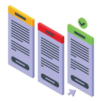 Choose course plan icon isometric vector. Online education vector