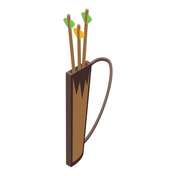Arrow bag icon isometric vector. Sport archery vector