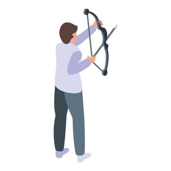 Bow competition icon isometric vector. Archery sport vector