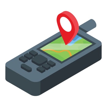 Family gps location icon isometric vector. Trip camp vector