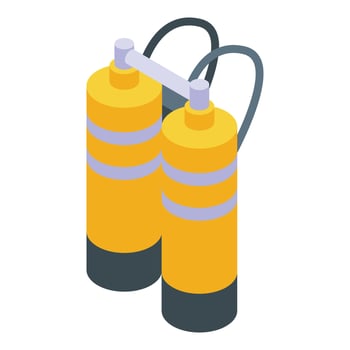 Diving oxygen tank icon isometric vector. Diver swim vector