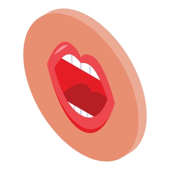 Preschool education icon isometric vector. Mouth speech vector