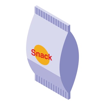 Snack package icon isometric vector. Pack chip vector