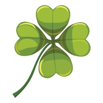 Green leaf clover icon, cartoon style vector