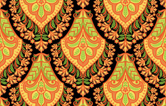 Vector beautiful damask pattern. Royal pattern with floral ornament Wallpaper with a damask pattern. Vector illustration.