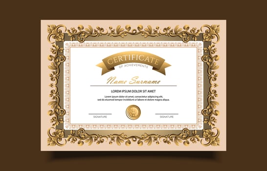 Victorian Certificate Template vector