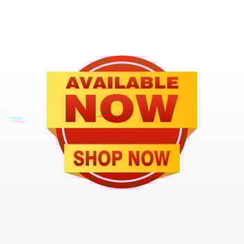 Available now label, badge, seal or burst flat vector icon for apps and websites