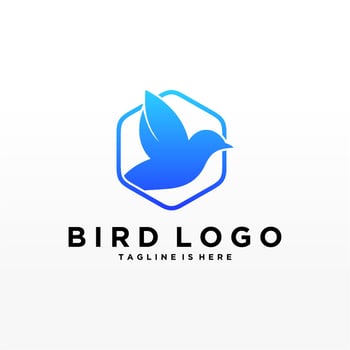 Abstract Bird Logo design vector template. Creative Dove Logotype business technology concept symbol icon.