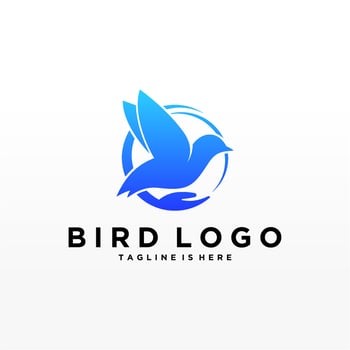 Abstract Bird Logo design vector template. Creative Dove Logotype business technology concept symbol icon.
