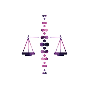Spine Balance Logo Design. Scale Chiropractic Logo Design Vector illustration.
