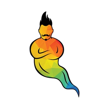 Genie Logo Design. Magic Fantasy genie concept logo. vector