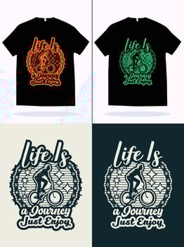 Modern t shirt design vector template. Life is a journey just enjoy t shirt