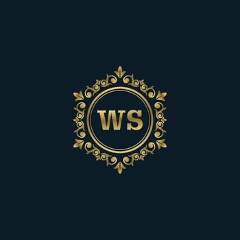 Letter WS logo with Luxury Gold template. Elegance logo vector template.