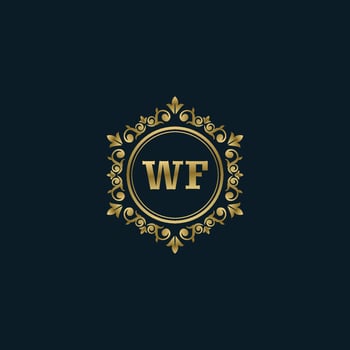Letter WF logo with Luxury Gold template. Elegance logo vector template.