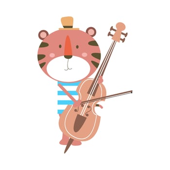 Cute Animals Cartoon Characters doing activities suitable for children's clothing designs vector
