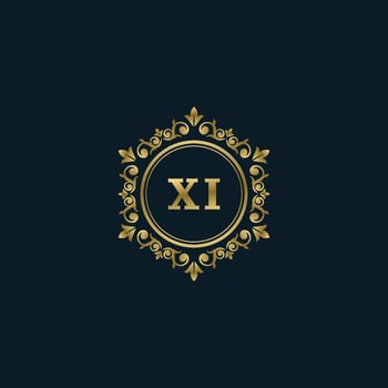 Letter XI logo with Luxury Gold template. Elegance logo vector template.