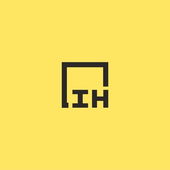 IH initial monogram logo with square style design vector