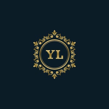 Letter YL logo with Luxury Gold template. Elegance logo vector template.
