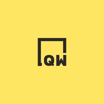 QW initial monogram logo with square style design vector