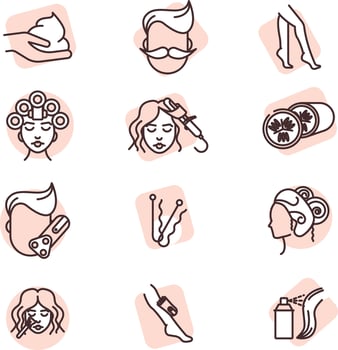 Body treatment icon set, icon, vector on white background.
