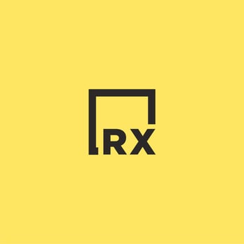 RX initial monogram logo with square style design vector