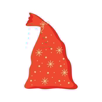 Santa Claus red bag isolated on white. Big Christmas sacks with yellow ribbon. Winter holidays concept. vector