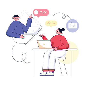 Modern flat illustration of online meeting vector
