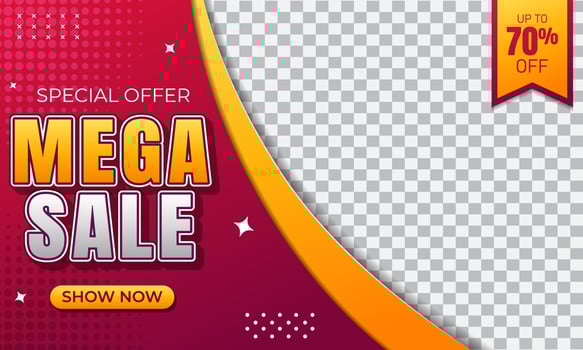 Elegant gradient sale background. Banner sale template for social media ad. Vector illustration