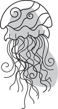 Jellyfish logo symbol stencil design vector