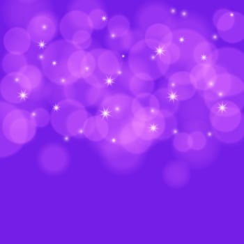 Colorful background with bokeh lights, stars and lens flare. Vector illustration.