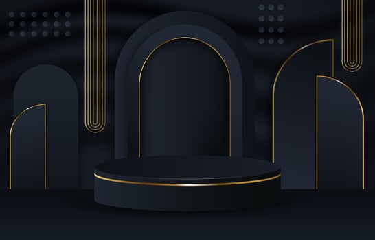 Black Podium on Black Background vector