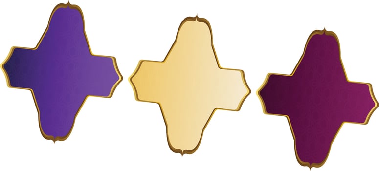islamic banner luxury golden text box sale banner title box Ornament vector